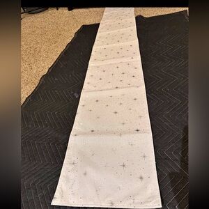 Silver Star Patterned Table Runner